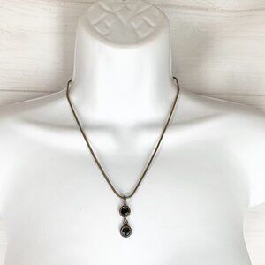 Minimalist Zen 2 Black Rhinestones Y Necklace